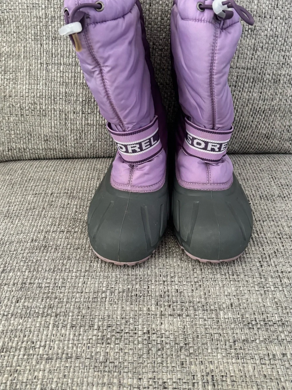 Sorel Kids/Youth Flurry Waterproof Winter Boot in Purple and Black.